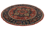 7x7 Red and Navy Anatolian Traditional Rug