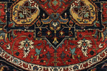 7x7 Red and Navy Anatolian Traditional Rug