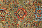 3x10 Green and Multicolor Anatolian Traditional Runner