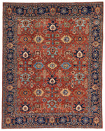 8x10 Rust and Navy Anatolian Traditional Rug