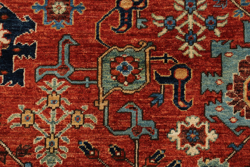 8x10 Rust and Navy Anatolian Traditional Rug