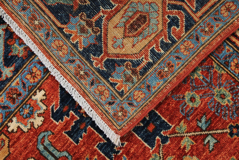 8x10 Rust and Navy Anatolian Traditional Rug