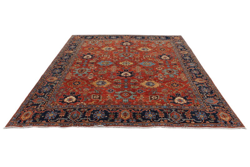 8x10 Rust and Navy Anatolian Traditional Rug