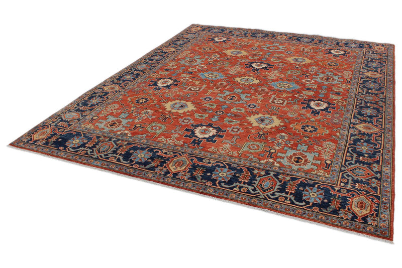 8x10 Rust and Navy Anatolian Traditional Rug