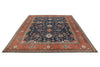 9x12 Navy and Rust Anatolian Traditional Rug