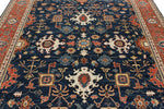8x10 Navy and Red Anatolian Traditional Rug