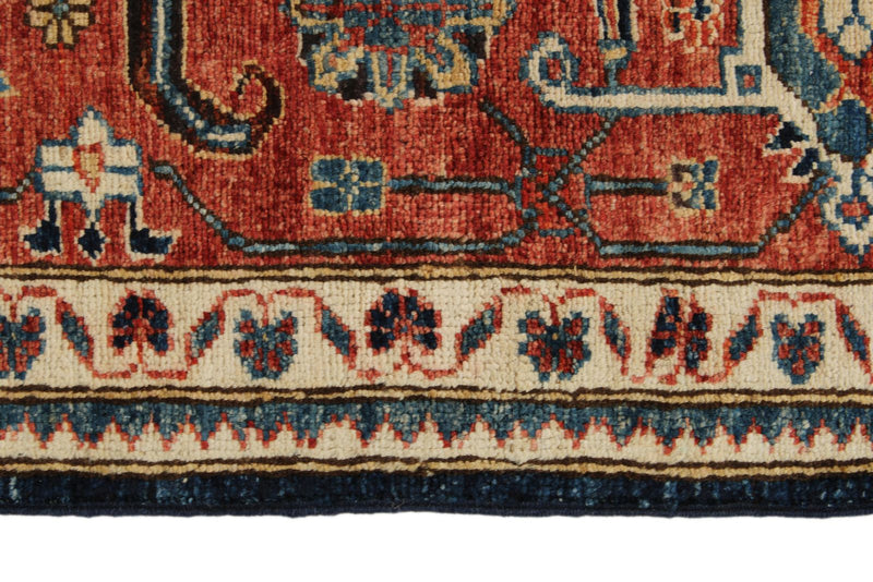 8x10 Navy and Red Anatolian Traditional Rug