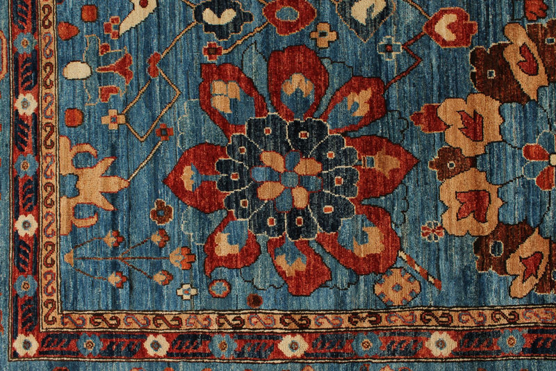 9x12 Light Blue and Multicolor Anatolian Traditional Rug