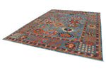 9x12 Light Blue and Multicolor Anatolian Traditional Rug