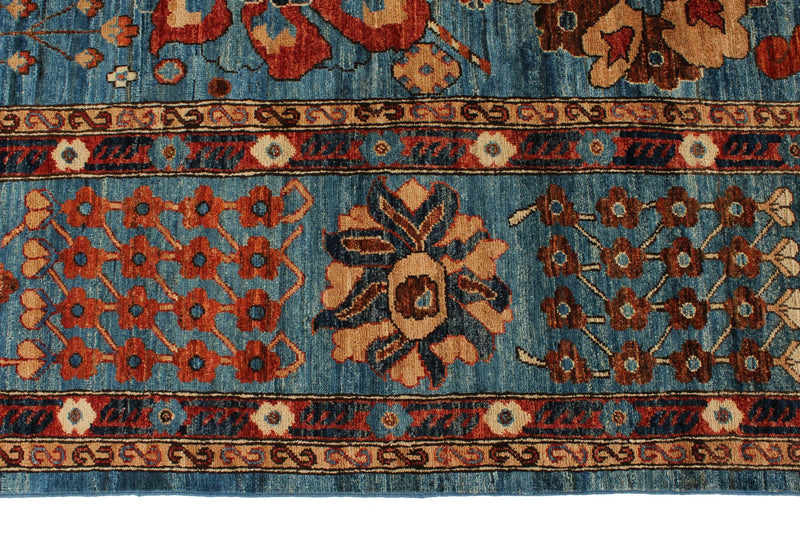 9x12 Light Blue and Multicolor Anatolian Traditional Rug