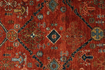 5x7 Rust and Navy Anatolian Traditional Rug