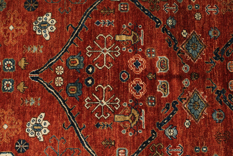 5x7 Rust and Navy Anatolian Traditional Rug