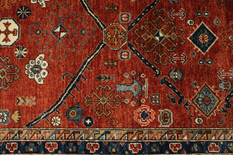5x7 Rust and Navy Anatolian Traditional Rug