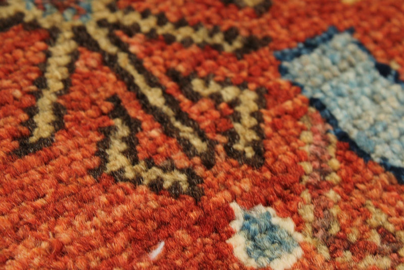 5x7 Rust and Navy Anatolian Traditional Rug