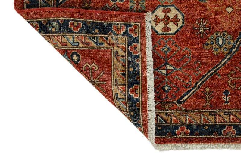 5x7 Rust and Navy Anatolian Traditional Rug