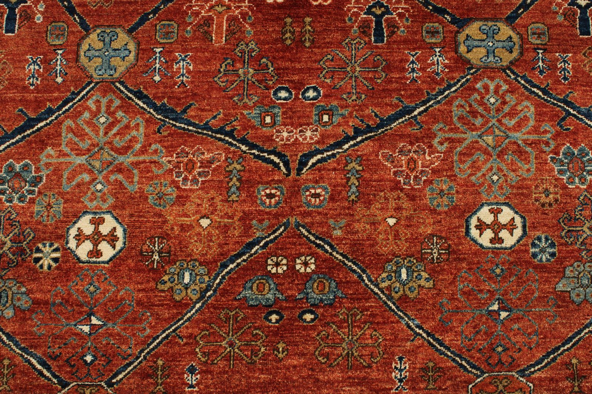 5x7 Rust and Navy Anatolian Traditional Rug