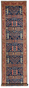 4x16 Navy and Red Anatolian Traditional Runner