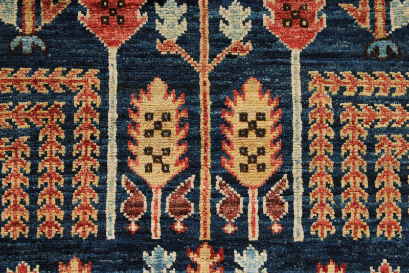 4x16 Navy and Red Anatolian Traditional Runner