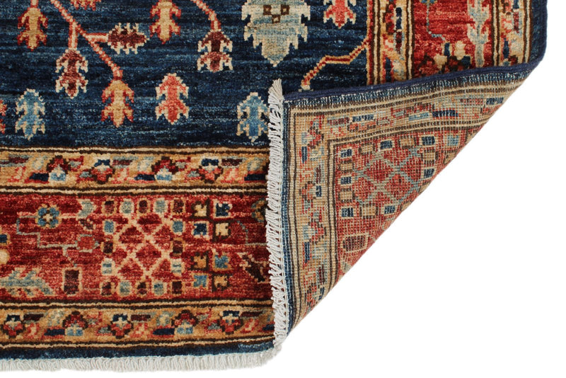 4x16 Navy and Red Anatolian Traditional Runner