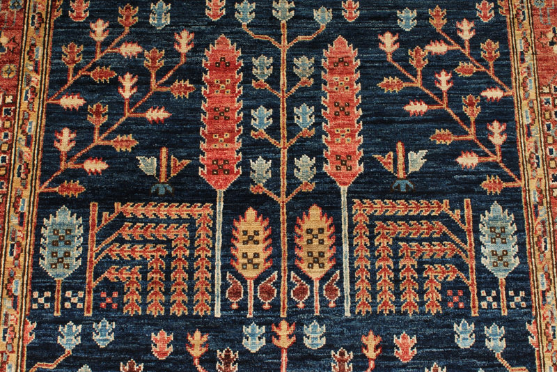 4x16 Navy and Red Anatolian Traditional Runner