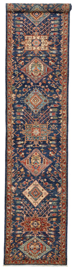 3x14 Navy and Red Anatolian Traditional Runner