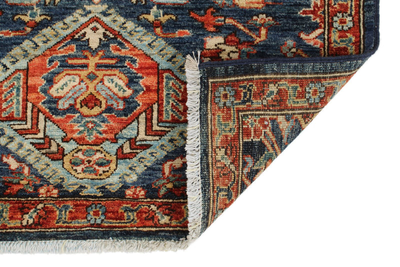 3x14 Navy and Red Anatolian Traditional Runner