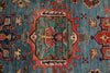 3x7 Light Blue and Rust Anatolian Traditional Runner