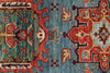3x7 Light Blue and Rust Anatolian Traditional Runner