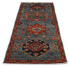 3x7 Light Blue and Rust Anatolian Traditional Runner