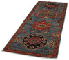 3x7 Light Blue and Rust Anatolian Traditional Runner
