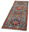 3x7 Light Blue and Rust Anatolian Traditional Runner