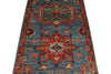 3x7 Light Blue and Rust Anatolian Traditional Runner