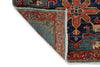 3x7 Light Blue and Rust Anatolian Traditional Runner