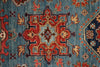 3x7 Light Blue and Rust Anatolian Traditional Runner