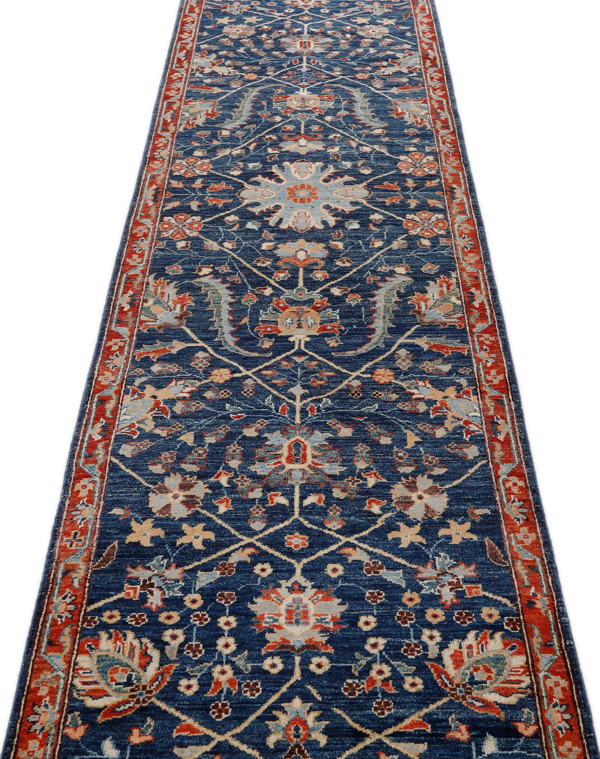 3x14 Navy and Red Anatolian Traditional Runner