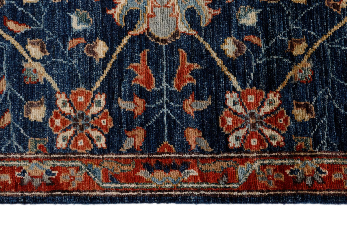 3x14 Navy and Red Anatolian Traditional Runner