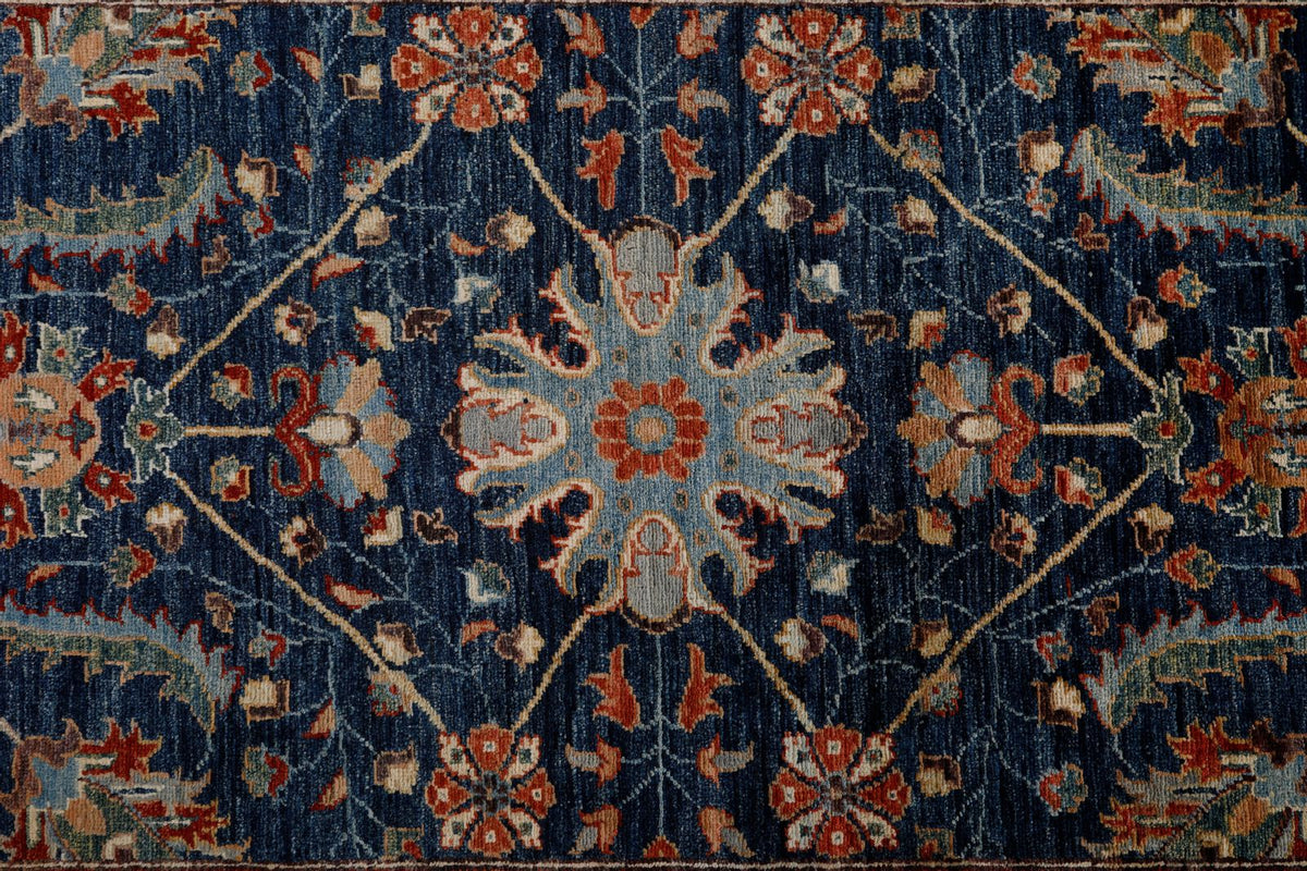3x14 Navy and Red Anatolian Traditional Runner