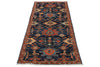 3x8 Navy and Red Anatolian Traditional Runner