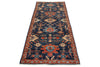3x8 Navy and Red Anatolian Traditional Runner
