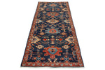 3x8 Navy and Red Anatolian Traditional Runner