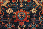 3x8 Navy and Red Anatolian Traditional Runner