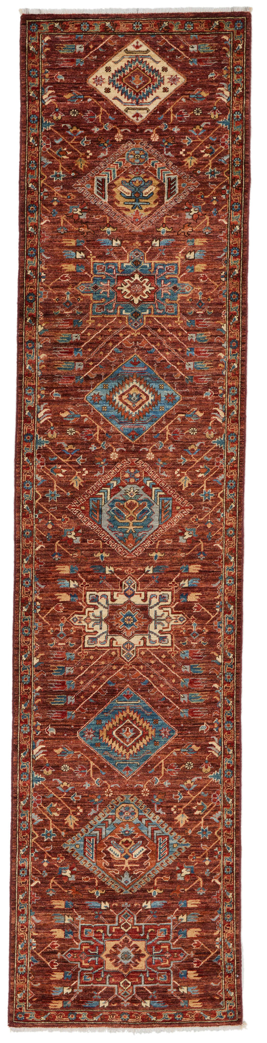 3x12 Brown and Multicolor Anatolian Traditional Runner