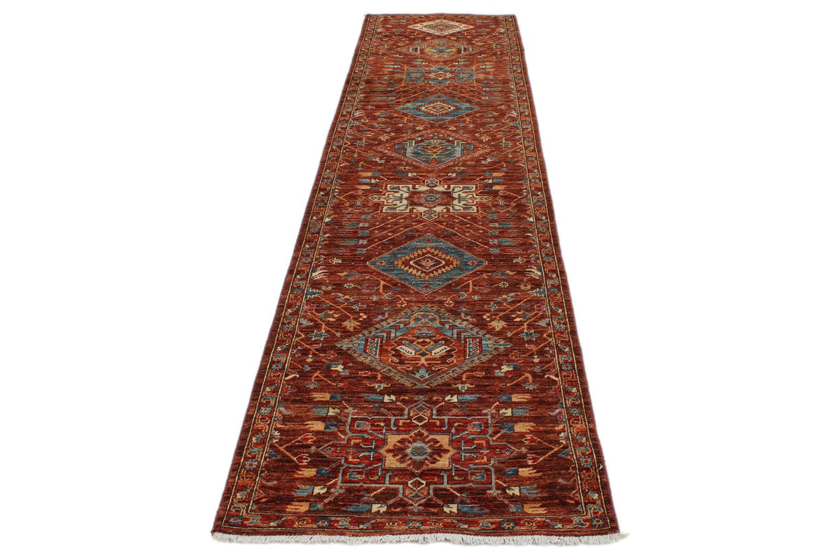 3x12 Brown and Multicolor Anatolian Traditional Runner