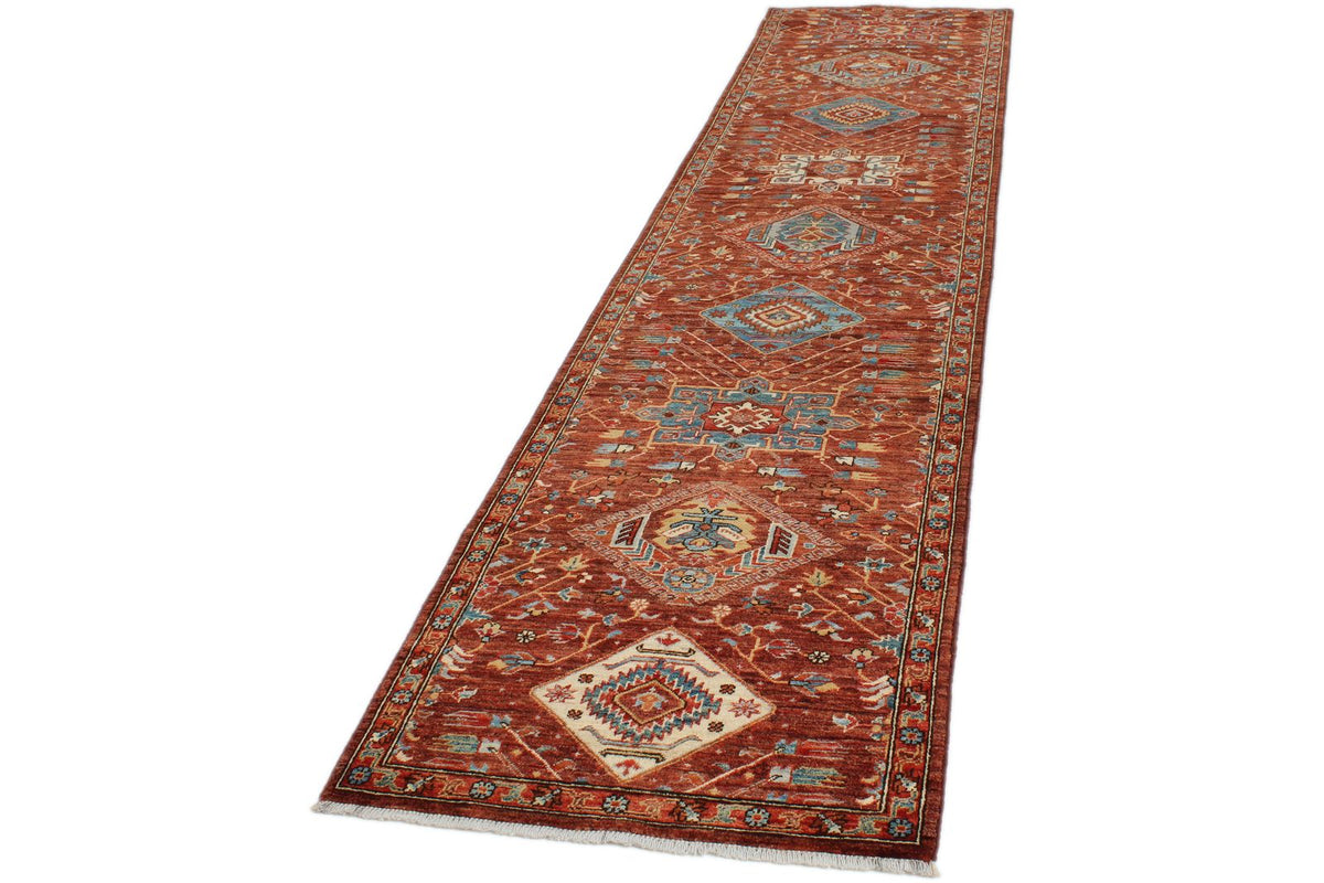 3x12 Brown and Multicolor Anatolian Traditional Runner