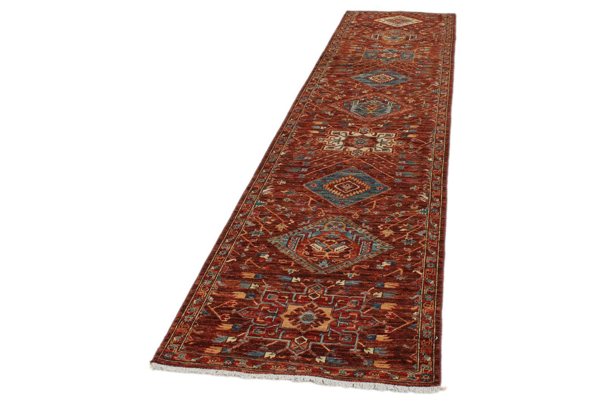 3x12 Brown and Multicolor Anatolian Traditional Runner