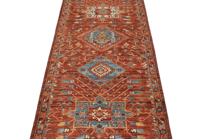 3x12 Brown and Multicolor Anatolian Traditional Runner