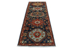 3x9 Navy and Red Anatolian Traditional Runner
