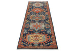 3x9 Navy and Red Anatolian Traditional Runner