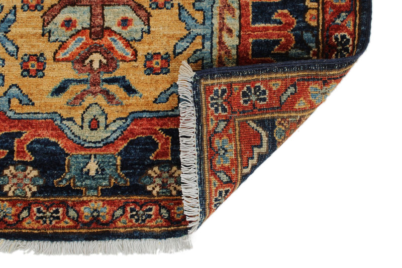 3x9 Navy and Red Anatolian Traditional Runner