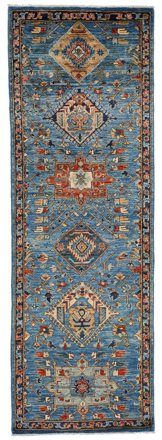 3x8 Navy and Light Blue Anatolian Traditional Runner